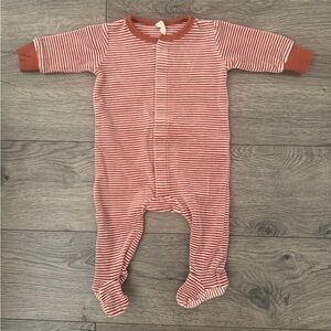 Quincy Mae Striped Red and White Kids One Piece